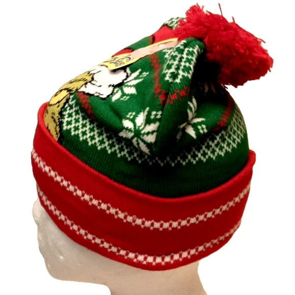 Dr. Seuss Grinch Stole Christmas Winter Knit Beanie Cap Hat Cuff OSFM New - Picture 3 of 4